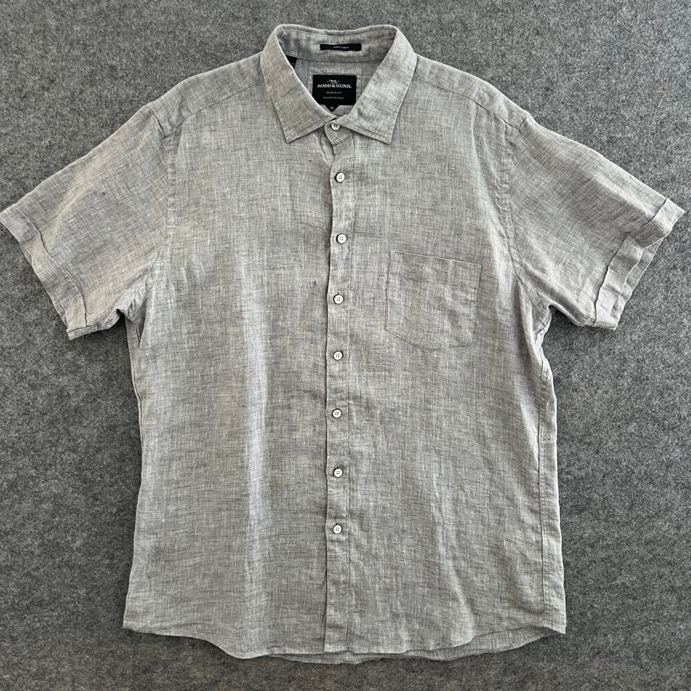 Rodd & Gunn Sports Fit Mens Short Sleeve Linen Button Up Shirt | Size: XL
